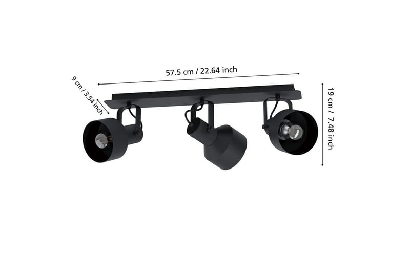 Spotlight Eglo Casibare med 3 Lamper - Sort - Belysning - Glødepærer & lyskilder - Spotlights & downlights
