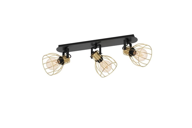 Spotlight Eglo Sambatello med 3 Lamper, Sort/Messing