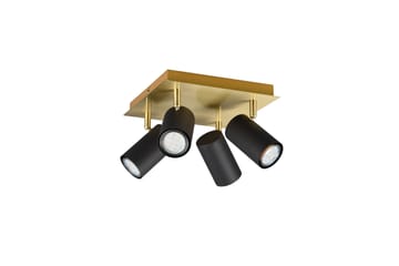 Marley Spot 4-del Sort/Guld - Belysning - Glødepærer & lyskilder - Spotlights & downlights