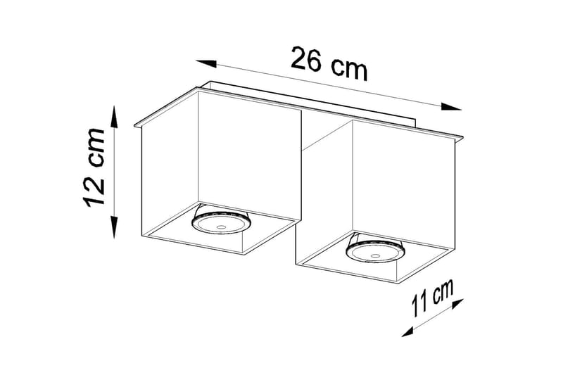 Quad Spotlight med 2 lamper Sort - Sollux Lighting - Spotlights & downlights - Loftspot