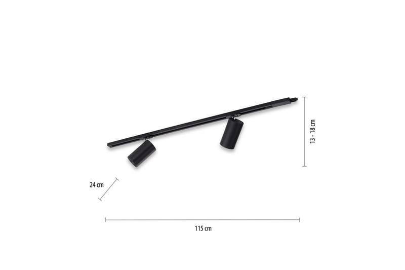 Skinnelys Pure Technik - 24x18x114 cm - Belysning - Glødepærer & lyskilder - Spotlights & downlights - Spotlight skinne