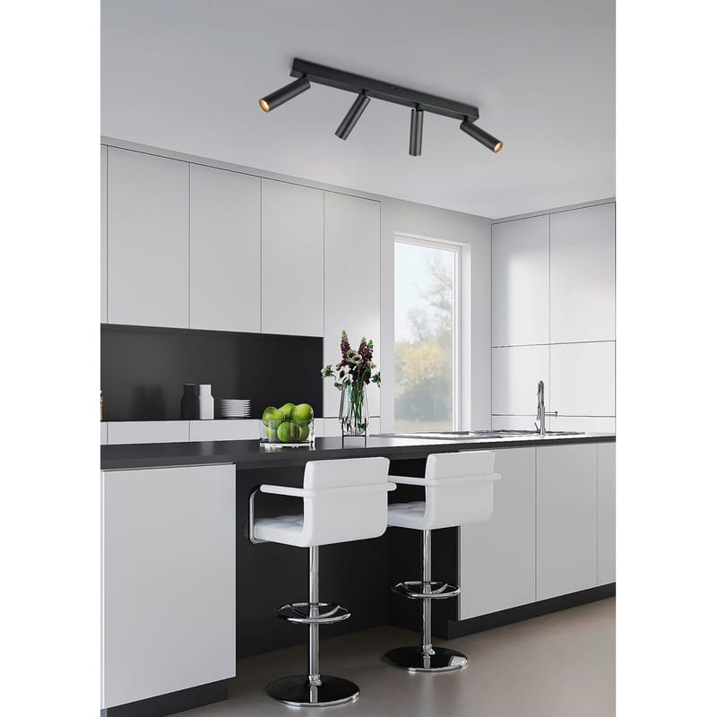 Spot Ambala - 4 lamper, Mat sort - Belysning - Glødepærer & lyskilder - Spotlights & downlights - Spotlight skinne