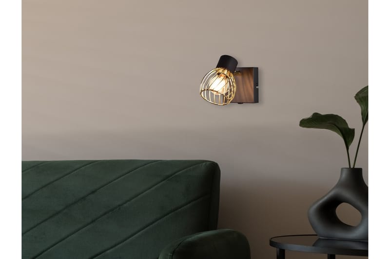 Trio Lighting Ardon Spotlampe 1L E14 Matt Sort/Polert Messing - Belysning - Glødepærer & lyskilder - Spotlights & downlights