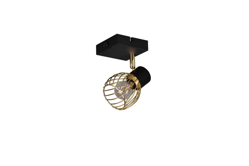 Trio Lighting Ardon Spotlampe 1L E14 Matt Sort/Polert Messing - Belysning - Glødepærer & lyskilder - Spotlights & downlights