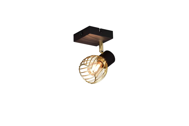 Trio Lighting Ardon Spotlampe 1L E14 Matt Sort/Polert Messing - Belysning - Glødepærer & lyskilder - Spotlights & downlights