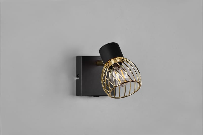 Trio Lighting Ardon Spotlampe 1L E14 Matt Sort/Polert Messing - Belysning - Glødepærer & lyskilder - Spotlights & downlights