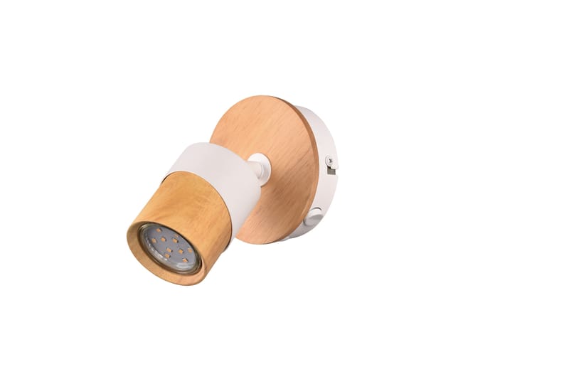 Trio Lighting Aruni Spotlampe 1L GU10 Træ/Mat Hvid - Belysning - Glødepærer & lyskilder - Spotlights & downlights