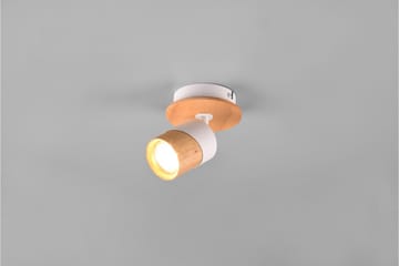 Trio Lighting Aruni Spotlampe 1L GU10 Træ/Mat Hvid - Belysning - Glødepærer & lyskilder - Spotlights & downlights