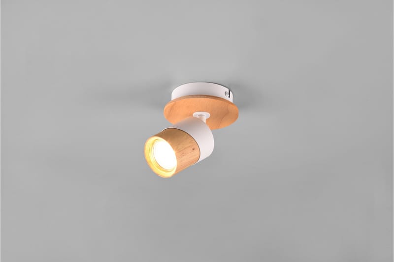 Trio Lighting Aruni Spotlampe 1L GU10 Træ/Mat Hvid - Belysning - Glødepærer & lyskilder - Spotlights & downlights