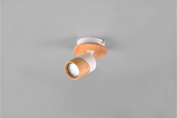Trio Lighting Aruni Spotlampe 1L GU10 Træ/Mat Hvid - Belysning - Glødepærer & lyskilder - Spotlights & downlights