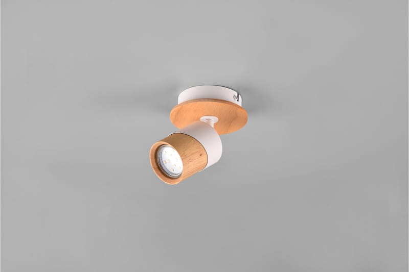 Trio Lighting Aruni Spotlampe 1L GU10 Træ/Mat Hvid - Belysning - Glødepærer & lyskilder - Spotlights & downlights