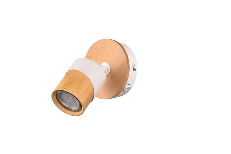 Trio Lighting Aruni Spotlampe 1L GU10 Træ/Mat Hvid, undefined