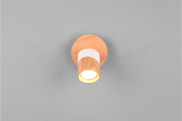Trio Lighting Aruni Spotlampe 1L GU10 Træ/Mat Hvid - Belysning - Glødepærer & lyskilder - Spotlights & downlights