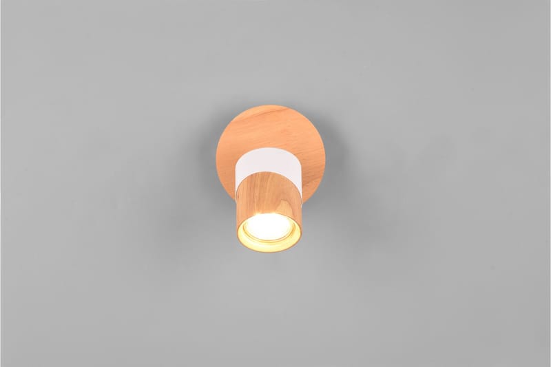 Trio Lighting Aruni Spotlampe 1L GU10 Træ/Mat Hvid - Belysning - Glødepærer & lyskilder - Spotlights & downlights