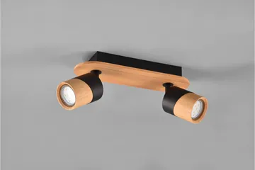 Trio Lighting Aruni Spotlampe 2L GU10 Træ/Matsort - Belysning - Glødepærer & lyskilder - Spotlights & downlights
