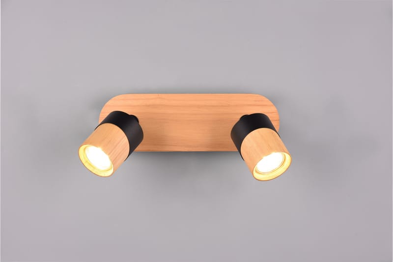 Trio Lighting Aruni Spotlampe 2L GU10 Træ/Matsort - Belysning - Glødepærer & lyskilder - Spotlights & downlights