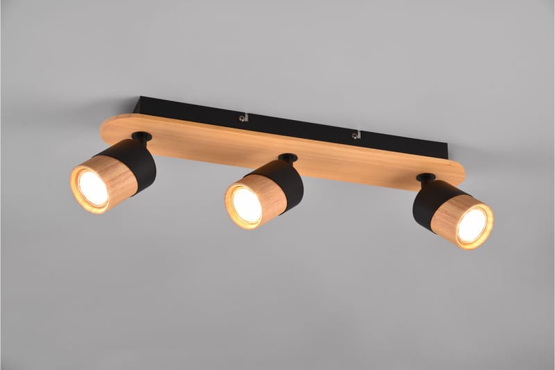 Trio Lighting Aruni Spotlampe 3L GU10 Træ/Matsort - Belysning - Glødepærer & lyskilder - Spotlights & downlights