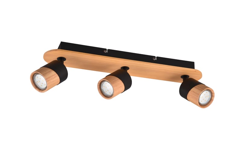 Trio Lighting Aruni Spotlampe 3L GU10 Træ/Matsort - Belysning - Glødepærer & lyskilder - Spotlights & downlights