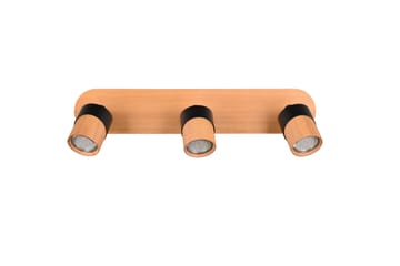 Trio Lighting Aruni Spotlampe 3L GU10 Træ/Matsort - Belysning - Glødepærer & lyskilder - Spotlights & downlights