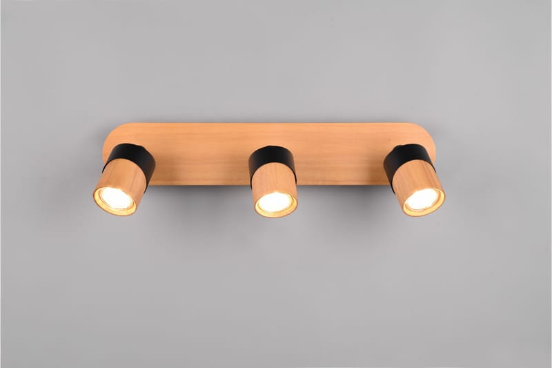 Trio Lighting Aruni Spotlampe 3L GU10 Træ/Matsort - Belysning - Glødepærer & lyskilder - Spotlights & downlights