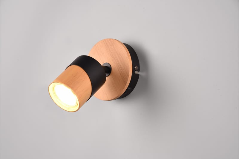 Trio Lighting Aruni Spotlight 1L GU10 Træ/Matsort - Belysning - Glødepærer & lyskilder - Spotlights & downlights