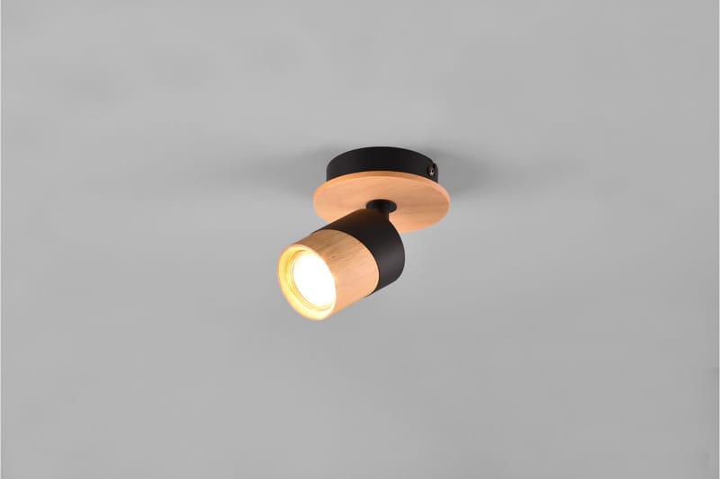 Trio Lighting Aruni Spotlight 1L GU10 Træ/Matsort - Belysning - Glødepærer & lyskilder - Spotlights & downlights