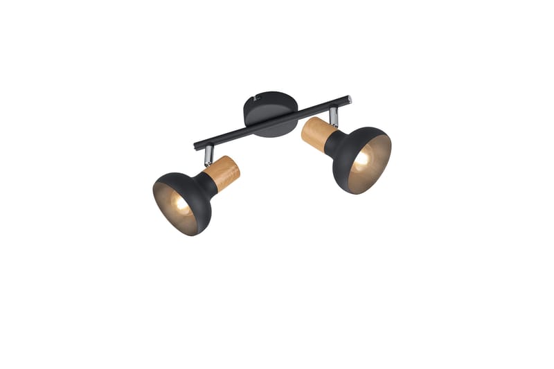 Trio Lighting Latika Spotlampe 2L E14 Matsort/Træ - Belysning - Glødepærer & lyskilder - Spotlights & downlights