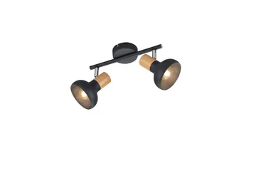 Trio Lighting Latika Spotlampe 2L E14 Matsort/Træ - Belysning - Glødepærer & lyskilder - Spotlights & downlights