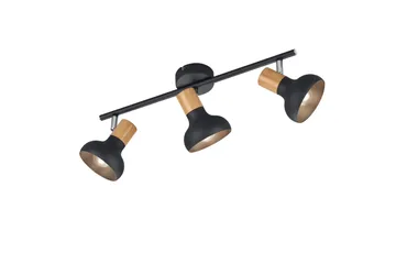 Trio Lighting Latika Spotlampe 3L E14 Matsort/Træ - Belysning - Glødepærer & lyskilder - Spotlights & downlights