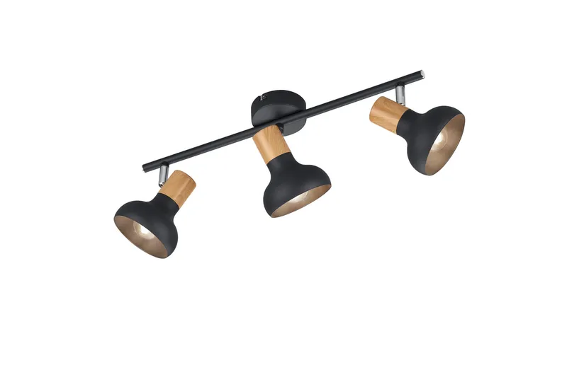 Trio Lighting Latika Spotlampe 3L E14 Matsort/Træ, undefined