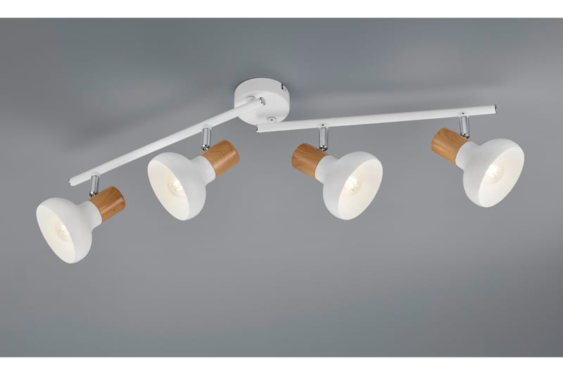 Trio Lighting Latika Spotlampe 4L E14 Mat Hvid/Træ - Belysning - Glødepærer & lyskilder - Spotlights & downlights