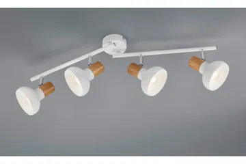 Trio Lighting Latika Spotlampe 4L E14 Mat Hvid/Træ - Belysning - Glødepærer & lyskilder - Spotlights & downlights