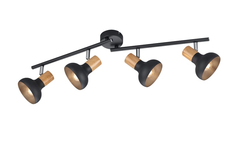 Trio Lighting Latika Spotlampe 4L E14 Matsort/Træ - Belysning - Glødepærer & lyskilder - Spotlights & downlights