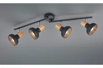 Trio Lighting Latika Spotlampe 4L E14 Matsort/Træ - Belysning - Glødepærer & lyskilder - Spotlights & downlights