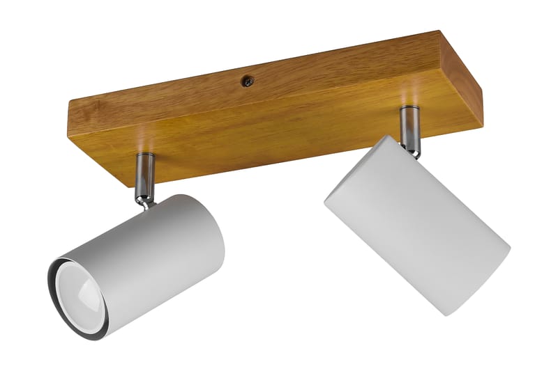 Trio Lighting Marley spot 2L GU10 mat hvid/træ - Belysning - Glødepærer & lyskilder - Spotlights & downlights - Spotlight skinne