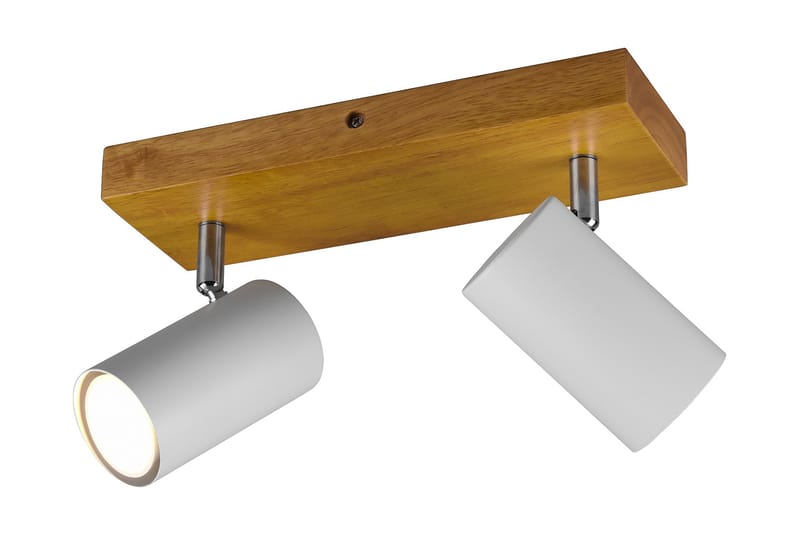 Trio Lighting Marley spot 2L GU10 mat hvid/træ - Belysning - Glødepærer & lyskilder - Spotlights & downlights - Spotlight skinne