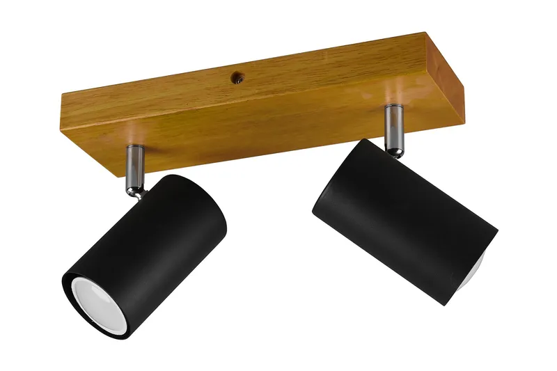 Trio Lighting Marley spot 2L GU10 matsort/træ - Matsort/Natur - Belysning - Glødepærer & lyskilder - Spotlights & downlights - Spotlight skinne