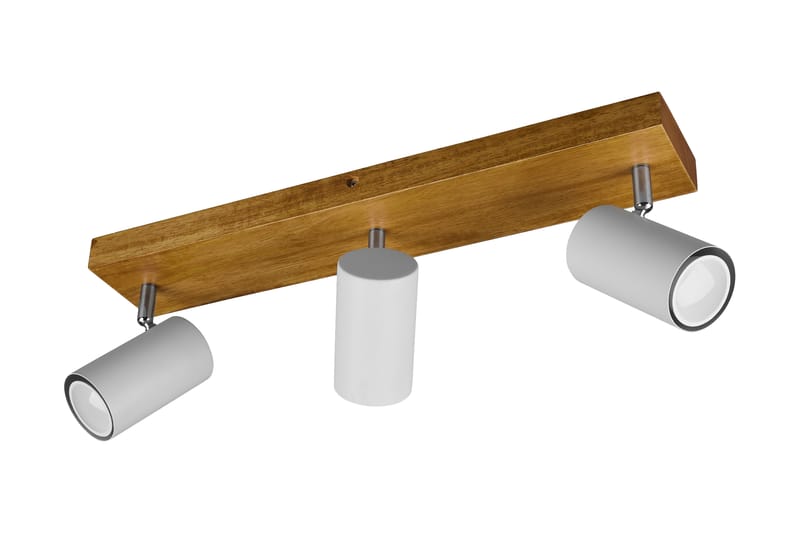 Trio Lighting Marley spot 3L GU10 mat hvid/træ - Belysning - Glødepærer & lyskilder - Spotlights & downlights - Spotlight skinne