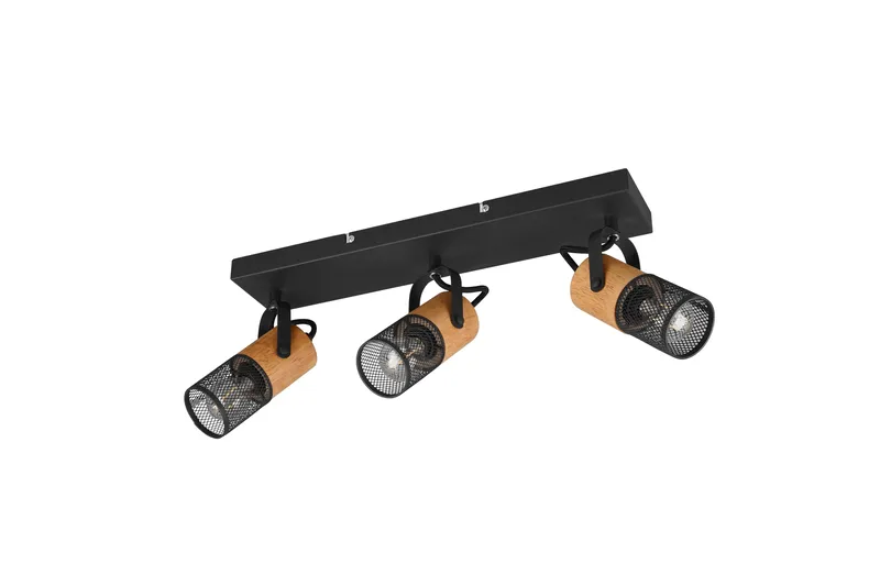 Trio Lighting Tosh spot 3L E27 matsort - Natur/Matsort - Belysning - Glødepærer & lyskilder - Spotlights & downlights - Spotlight skinne