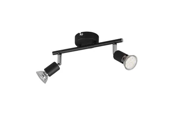 Trio Lighting Paris spotlight 2L GU10 matsort - Belysning - Glødepærer & lyskilder - Spotlights & downlights - Spotlight skinne