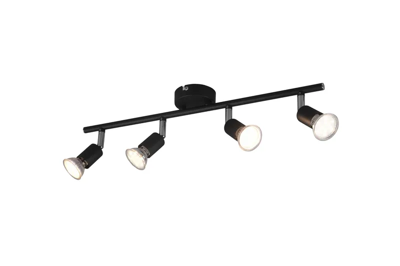 Trio Lighting Paris spotlight 4L GU10 matsort - Belysning - Glødepærer & lyskilder - Spotlights & downlights - Spotlight skinne