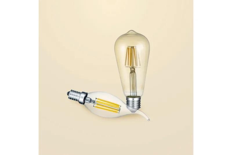 Trio Lighting LK LED E27 filament industrial 6W 420lm 2700K brun - Belysning - Glødepærer & lyskilder - Glødepærer
