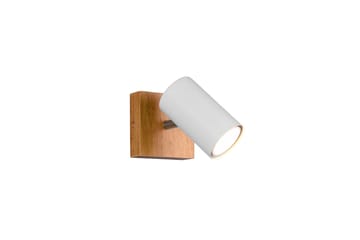 Trio Lighting Marley spot 1L GU10 mat hvid/træ - Belysning - Glødepærer & lyskilder - Spotlights & downlights