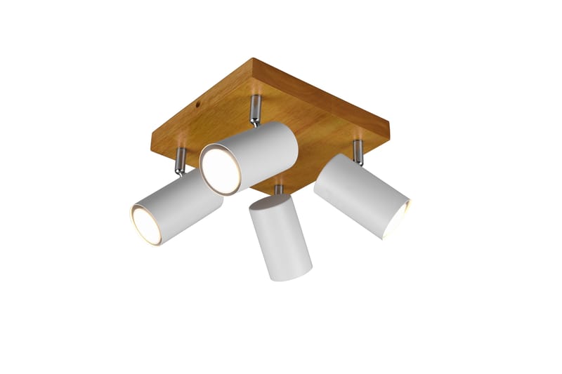 Trio Lighting Marley spot 4L GU10 mat hvid/træ - Belysning - Glødepærer & lyskilder - Spotlights & downlights