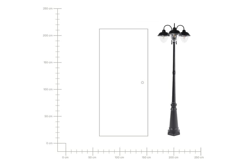 Asinare Lygtepæl 209 cm - Sort - Belysning - Udendørs lamper & belysning - Søjlelampe & standerlampe