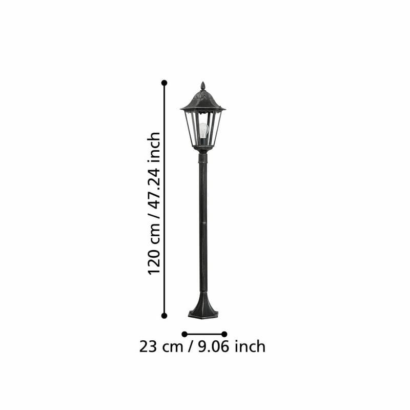 Have-lygte Navedo - Sort/Sølvpatina, 1200 mm - Belysning - Udendørs lamper & belysning - Søjlelampe & standerlampe