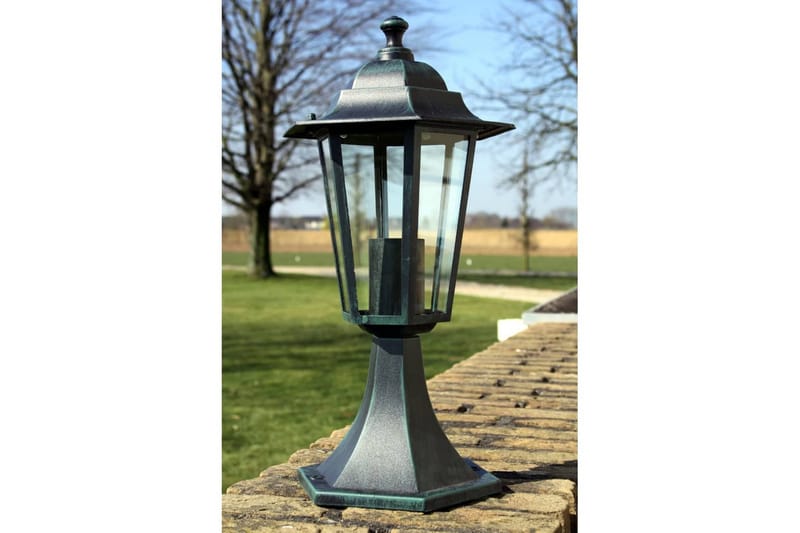 havelamper 2 stk. aluminium mørkegrøn/sort - Grøn - Søjlelampe & standerlampe
