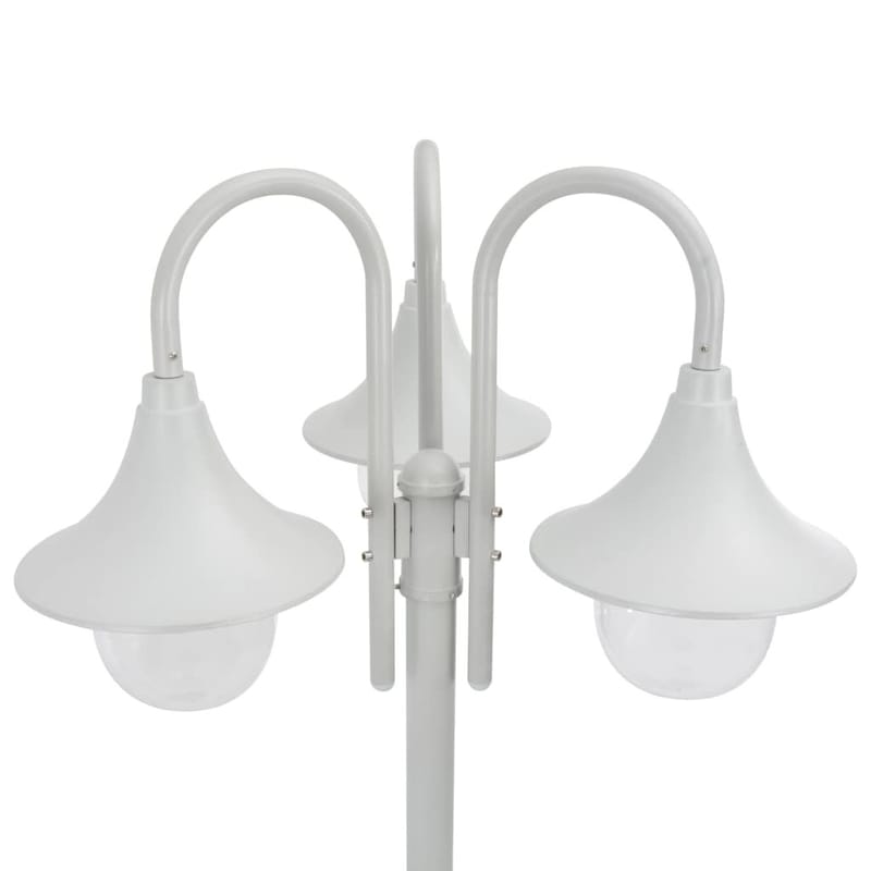 Havestolpelampe E27 220 Cm Aluminium 3 Lanterner Hvid - Hvid - Søjlelampe & standerlampe