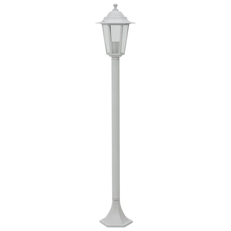 Havestolpelamper 6 Stk. E27 110 Cm Aluminium Hvid - Hvid - Søjlelampe & standerlampe