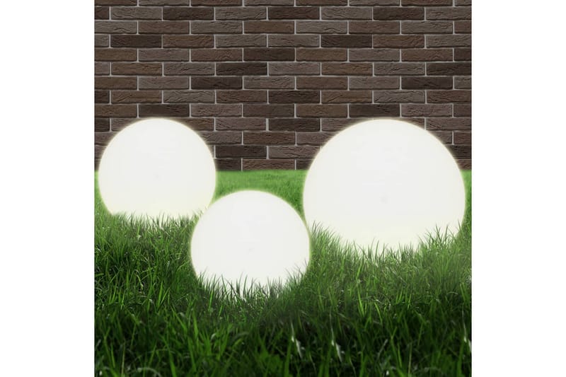 Led-Kuglelampesæt 6 Stk. Kugleformet 20/30/40 Cm Pmma - Hvid - Belysning - Udendørs lamper & belysning - LED-belysning udendørs